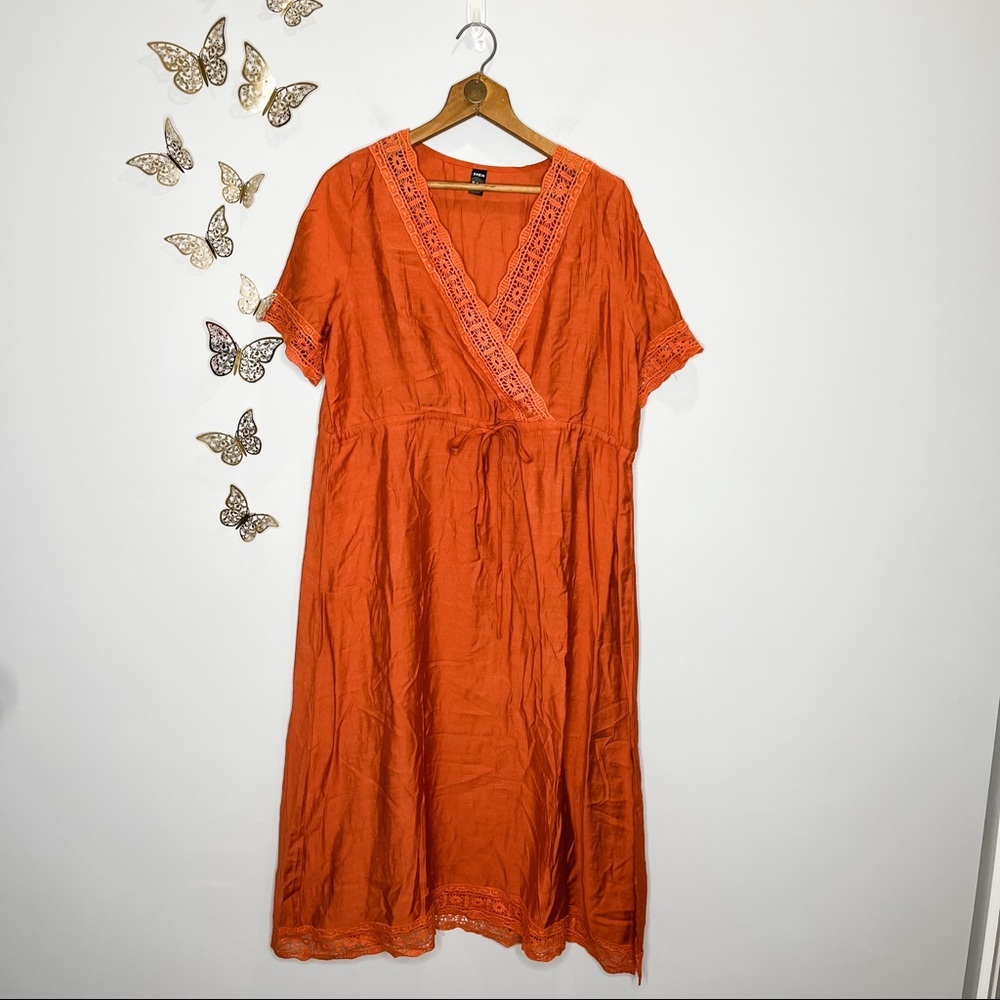 🦋🌙 NWOT SHEIN | Orange Short Sleeve Maxi Dress